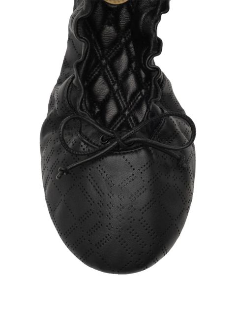 Burberry perforated gathered ballet flats - Black - zdjęcie produktu nr 2
