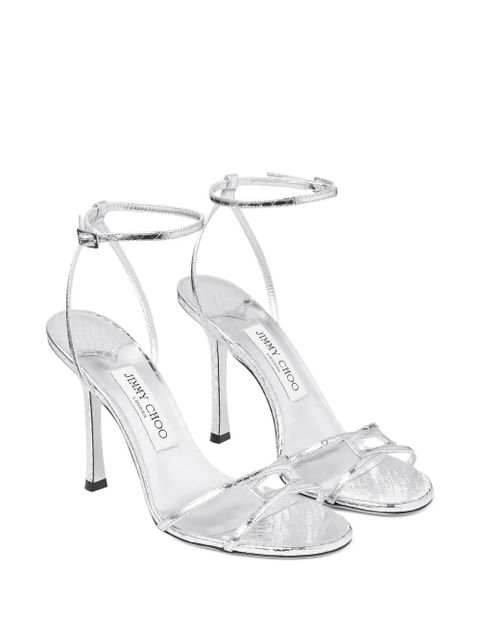 Jimmy Choo 100mm Leo ankle-strap open-toe sandals - Silver - zdjęcie produktu nr 2