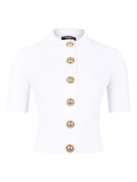 Balmain ribbed buttoned top - White - zdjęcie produktu nr 1