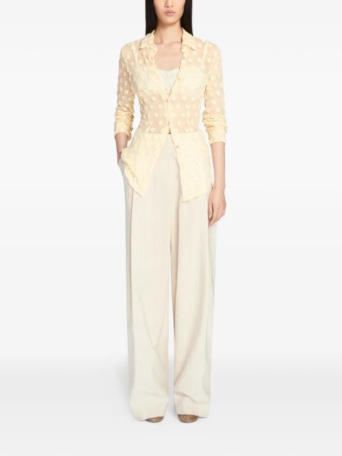 DRIES VAN NOTEN fitted mesh cotton shirt - Neutrals - zdjęcie produktu nr 2