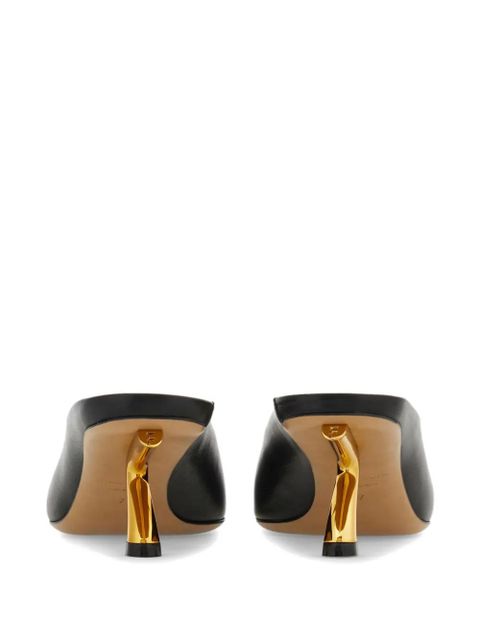 Ferragamo S-shaped heel mules - Black