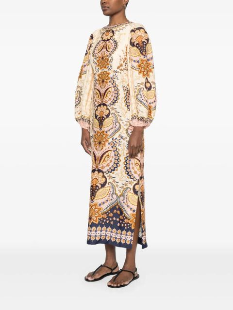 FARM Rio floral-print midi dress - Neutrals