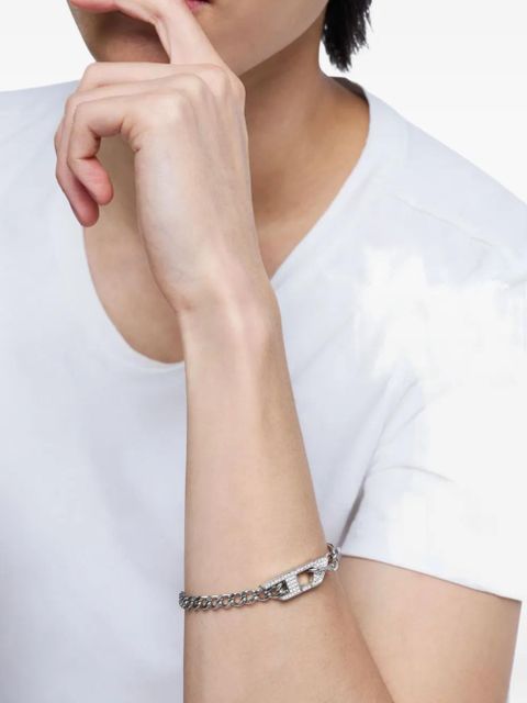 Diesel chain-link pavé bracelet - Grey