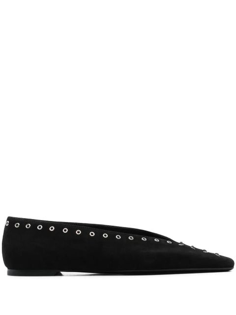 TOTEME suede lace-up ballerina shoes - Black - zdjęcie produktu nr 1