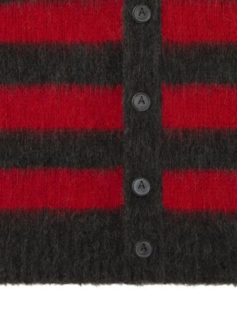 Alanui Grunge Stripes striped cardigan - Red