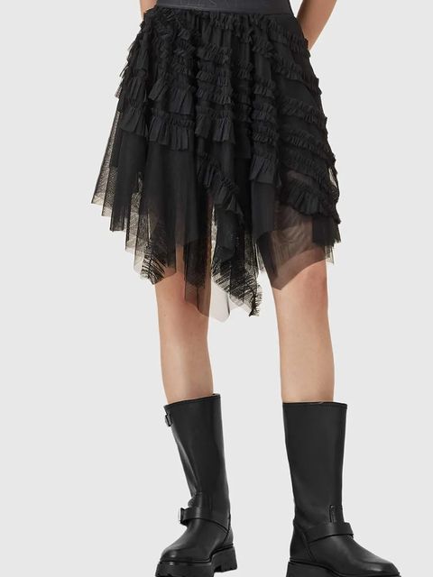 AllSaints spódnica kolor czarny mini rozkloszowana W040RD - zdjęcie produktu nr 1