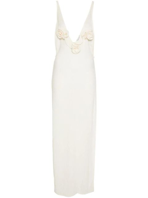 Magda Butrym floral-appliqué maxi dress - Neutrals