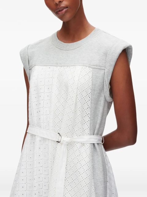3.1 Phillip Lim Terry eyelet belted midi dress - White