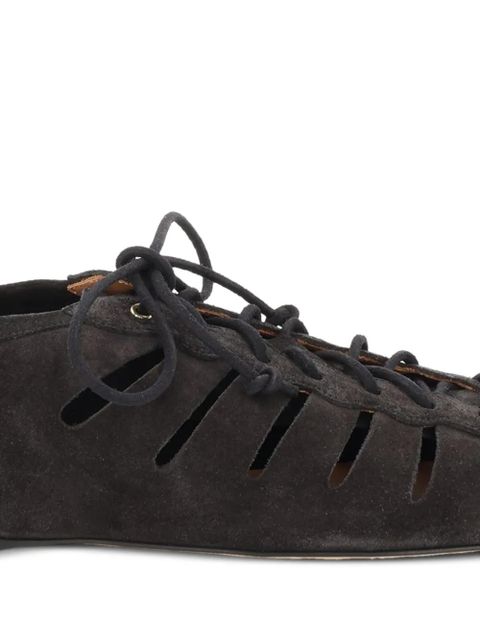 ISABEL MARANT Leyza lace-up cut-out ballet flats - Black - zdjęcie produktu nr 2