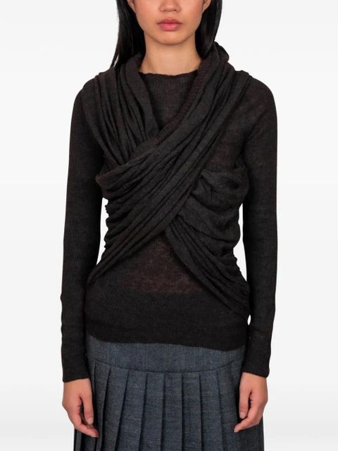 Paloma Wool Elio draped-design T-shirt - Brown - zdjęcie produktu nr 1