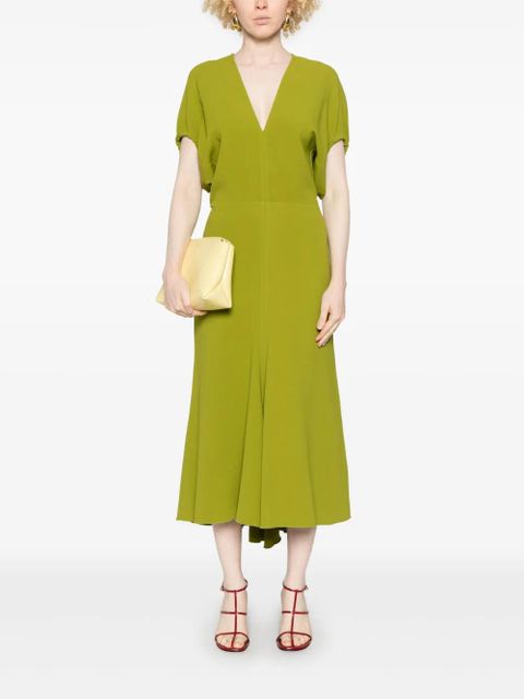 Victoria Beckham crepe midi dress - Green - zdjęcie produktu nr 2
