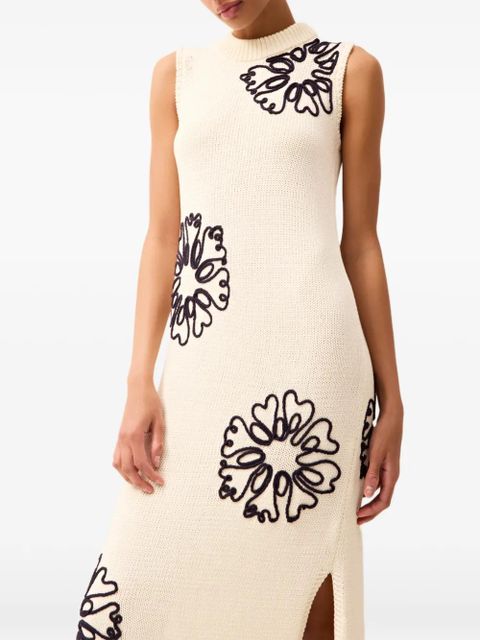 Marie Oliver Patricia floral midi dress - Neutrals
