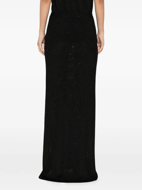 TOM FORD sequin-embellished ribbed skirt - Black