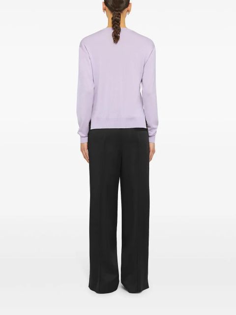 Jil Sander crew-neck fine-knit jumper - Purple