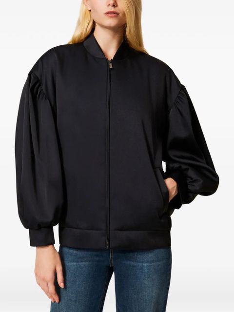 TWINSET gathering duchesse bomber jacket - Black