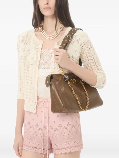 Valentino Garavani embroidered crochet-flower cardigan - Neutrals