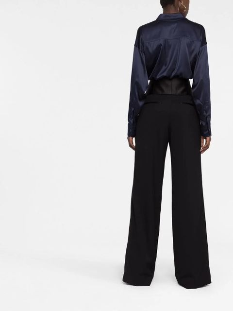 TOM FORD wide-leg high-waisted trousers - Black