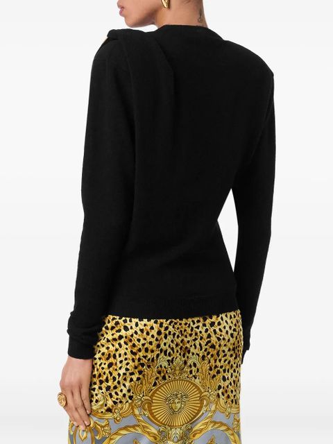Versace wool buckle sweater - Black