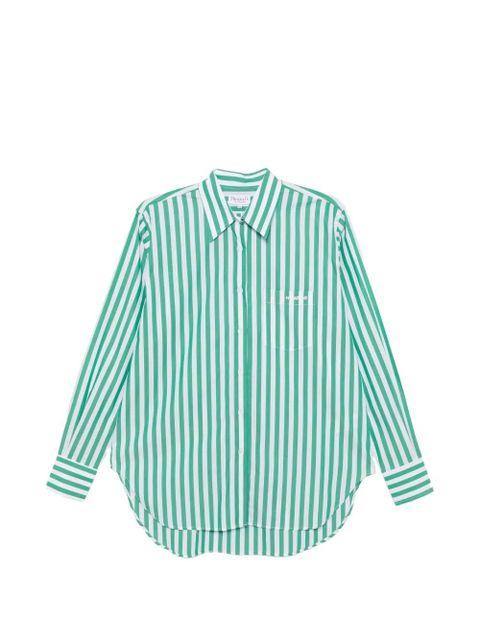 Hunza G stripe embroidered patch shirt - Green - zdjęcie produktu nr 1