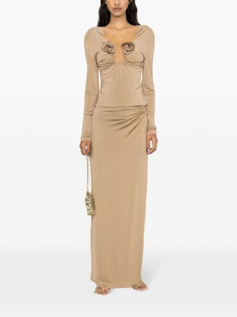 Magda Butrym cut-out-detail maxi skirt - Neutrals