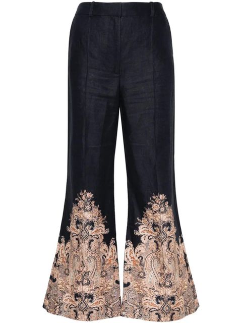 ZIMMERMANN Natura high-waist flared trousers - Blue - zdjęcie produktu nr 1