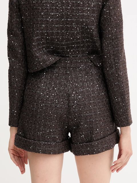 Gaudi szorty z wełną damskie kolor brązowy gładkie high waist 521FD25003 - zdjęcie produktu nr 2