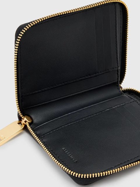 AllSaints portfel skórzany LENA HEX damski kolor czerwony W130XC