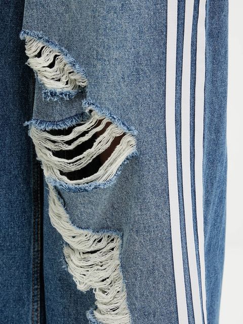 adidas Originals jeansy 0 damskie kolor niebieski KE3300