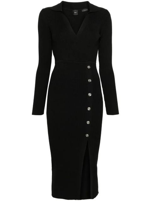 PINKO fine-ribbed midi dress - Black - zdjęcie produktu nr 1