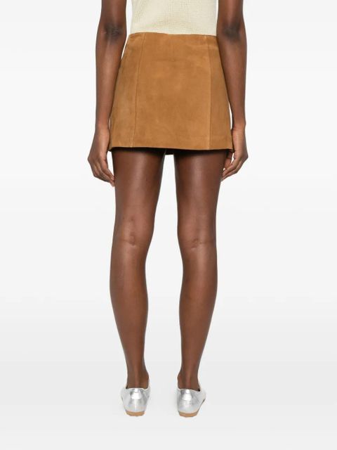 AMI Paris buckled A-line mini skirt - Brown