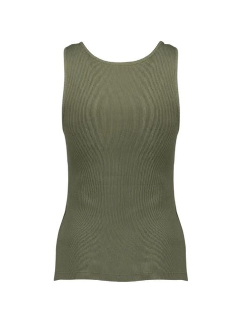 Saint Laurent logo-embroidered ribbed tank top - Green - zdjęcie produktu nr 2