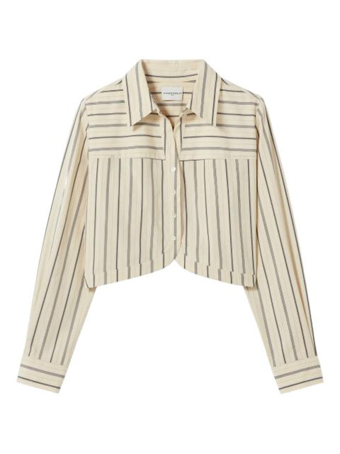 Claudie Pierlot striped-pattern cropped shirt - Neutrals - zdjęcie produktu nr 1