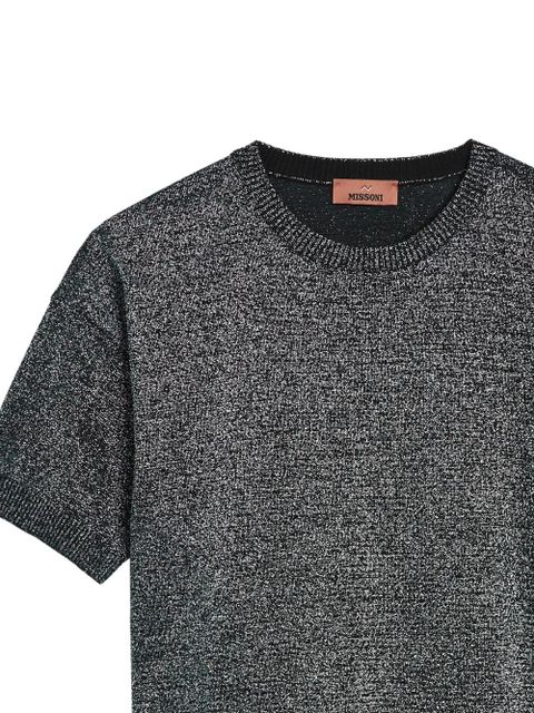 Missoni crew-neck ribbed-knit T-shirt - Grey - zdjęcie produktu nr 2
