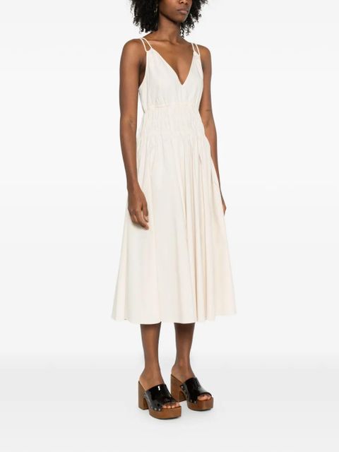 PINKO Amie gathered midi dress - Neutrals