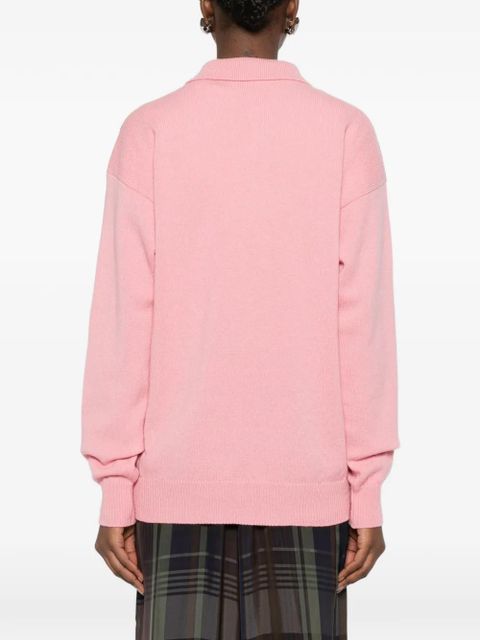 JW Anderson argyle knit polo top - Pink