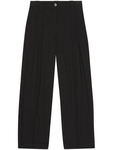 GANNI wide-leg tailores trousers - Black