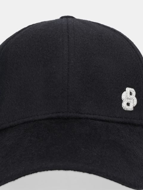 BOSS czapka z daszkiem z dodatkiem wełny kolor czarny 50550609