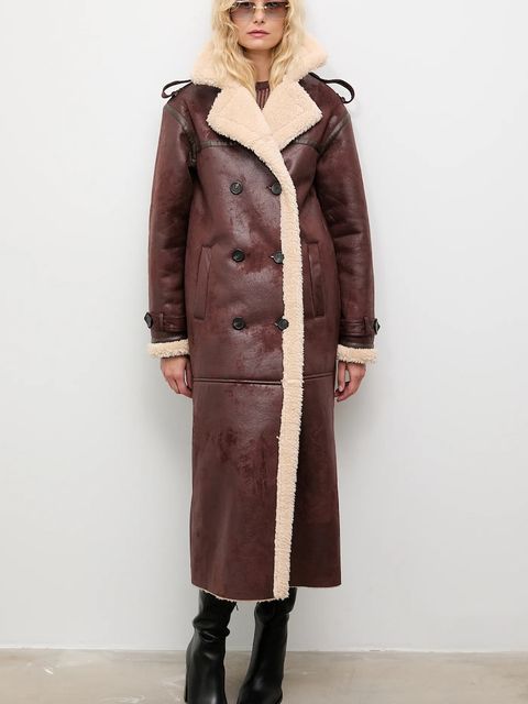 Answear.LAB płaszcz kolor brązowy