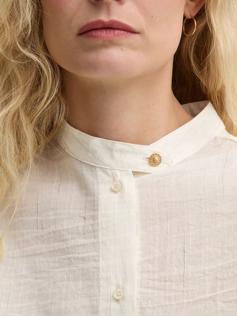 Sessun koszula damska kolor beżowy relaxed ze stójką 25210017