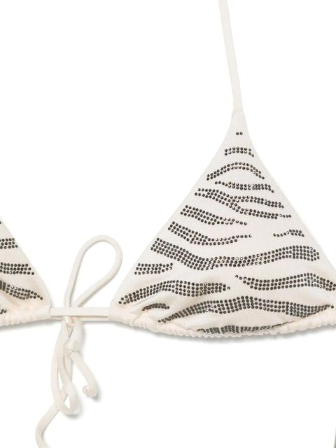 MC2 Saint Barth Leah embellished zebra-pattern bikini - Neutrals