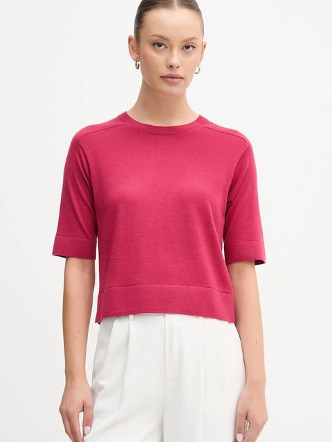 United Colors of Benetton sweter wełniany damskie kolor różowy lekki 11AHD10E6 - zdjęcie produktu nr 1