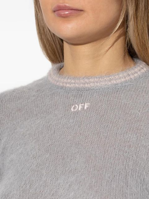 Off-White logo-embellishment sweater - Grey