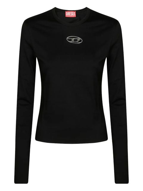 Diesel oval-logo cut-out T-shirt - Black - zdjęcie produktu nr 1