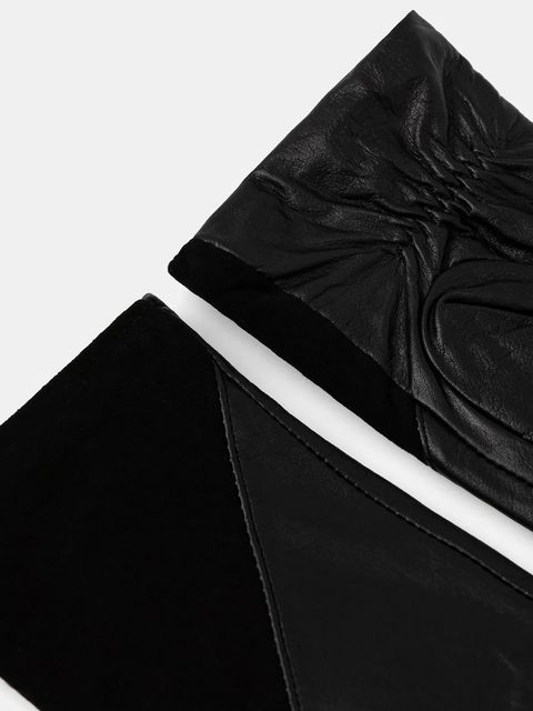 Morgan rękawiczki skórzane damskie kolor czarny 5GUY - zdjęcie produktu nr 2