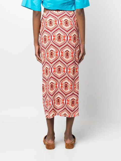 ETRO graphic-print sarong skirt - Orange