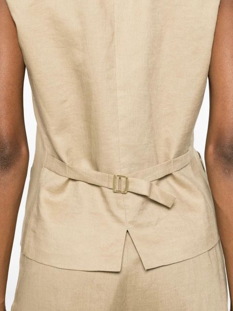 Max Mara Carnet V-neck button-up waistcoat - Neutrals