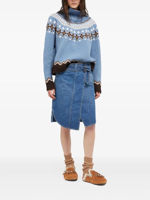 Alanui Sweet Winter fair isle turtleneck sweater - Blue - zdjęcie produktu nr 2