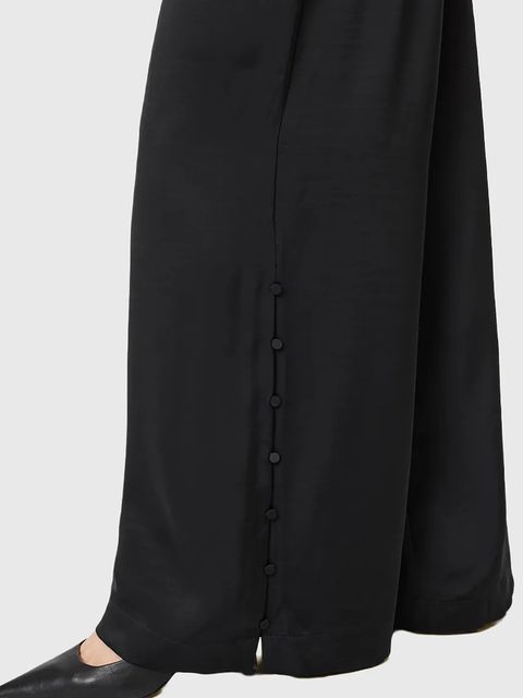 AllSaints spodnie LEANNE damskie kolor czarny szerokie medium waist W015TD