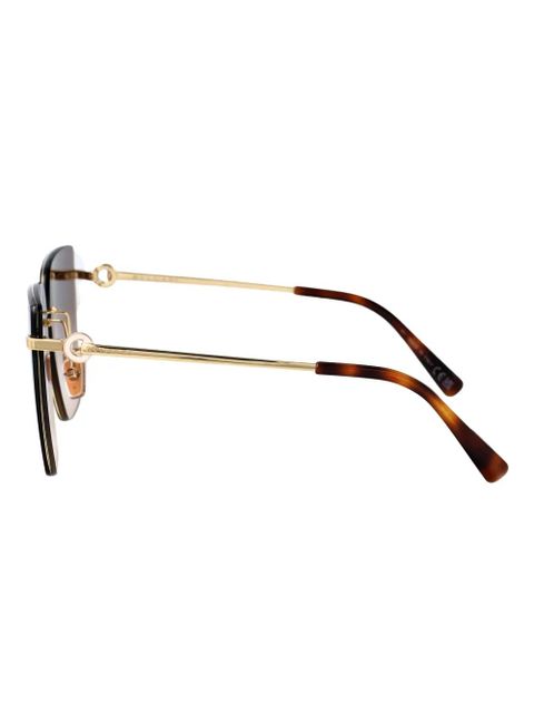 Bvlgari metal geometric sunglasses - Brown