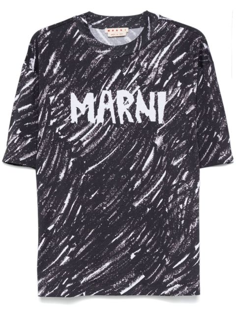 Marni Scribble logo jersey T-shirt - Black